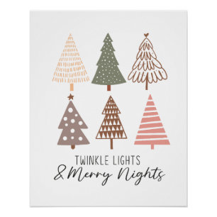 Kerstcadeau Twinkle Lights en Merry Nights Perfect Poster