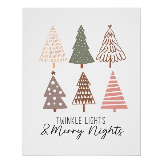 Kerstcadeau Twinkle Lights en Merry Nights Perfect Poster (Voorkant)