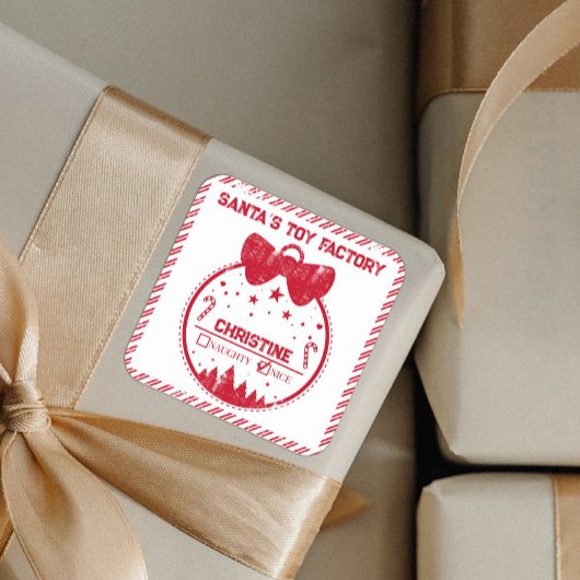 kerstcadeau uit de lijst van Santa Nice Delivery S Vierkante Sticker