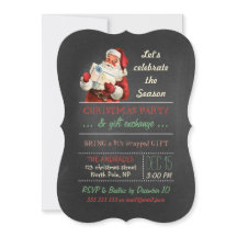 Kerstcadeau-uitwisseling  Santa schoolbord