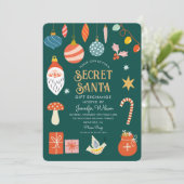 Kerstcadeau-uitwisseling Secret Santa kerstfeest Kaart (Staand voorkant)