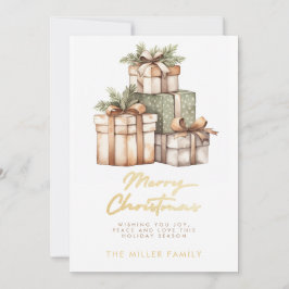 Kerstcadeau uitwisseling witte olifant feestdagenkaart