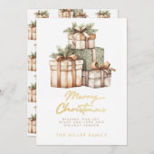 Kerstcadeau uitwisseling witte olifant feestdagenkaart (Voorkant / Achterkant)