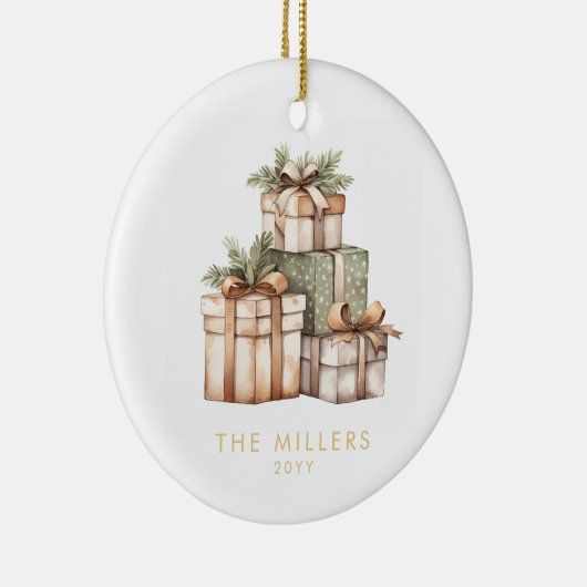 Kerstcadeau uitwisseling witte olifant keramisch ornament (Rechts)