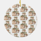 Kerstcadeau uitwisseling witte olifant keramisch ornament (Achterkant)