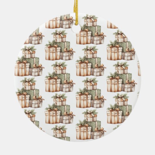 Kerstcadeau uitwisseling witte olifant keramisch ornament (Achterkant)