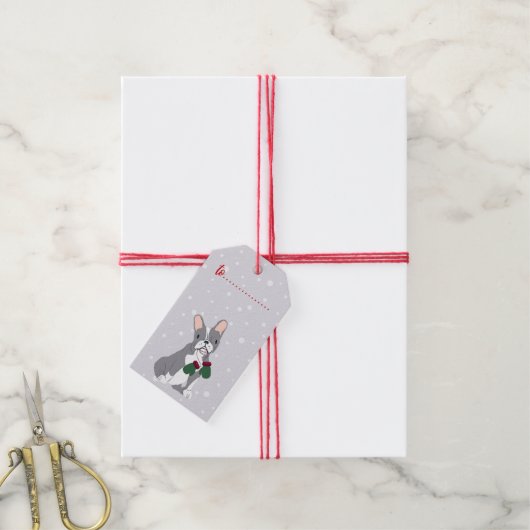 Kerstcadeau vakantie Franse Bulldog Cadeau Cadeaulabel (Met Touw)