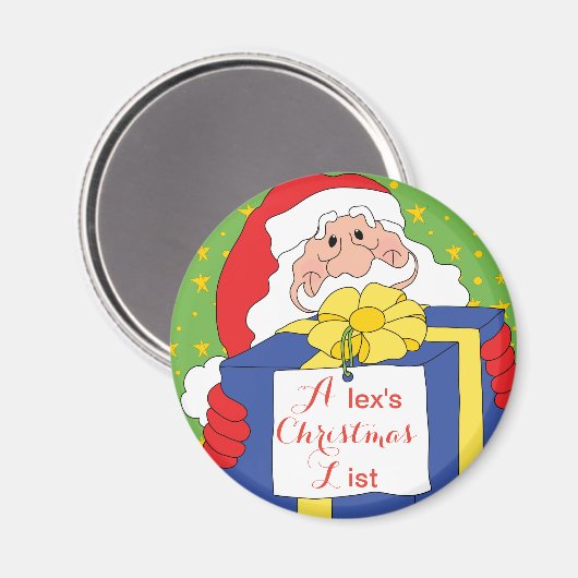kerstcadeau van de kerstman Magnet Santa (Voorkant / Achterkant)