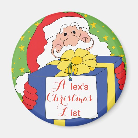 kerstcadeau van de kerstman Magnet Santa (Voorkant)