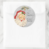 Kerstcadeau van de Kerstman naar kind Ronde Sticker (Tas)