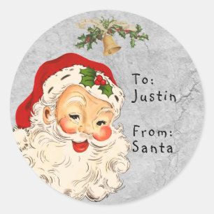 Kerstcadeau van de Kerstman naar kind  Ronde Sticker