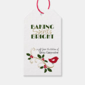 Kerstcadeau van de keuken vakantie rood groen cadeaulabel (Voorkant)