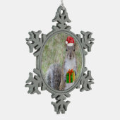 kerstcadeau van eekhoorn tin sneeuwvlok ornament (Links)