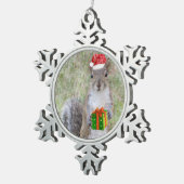 kerstcadeau van eekhoorn tin sneeuwvlok ornament (Rechts)