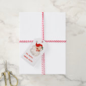 Kerstcadeau van een vintage Kerstman Cadeaulabel (Met Touw)
