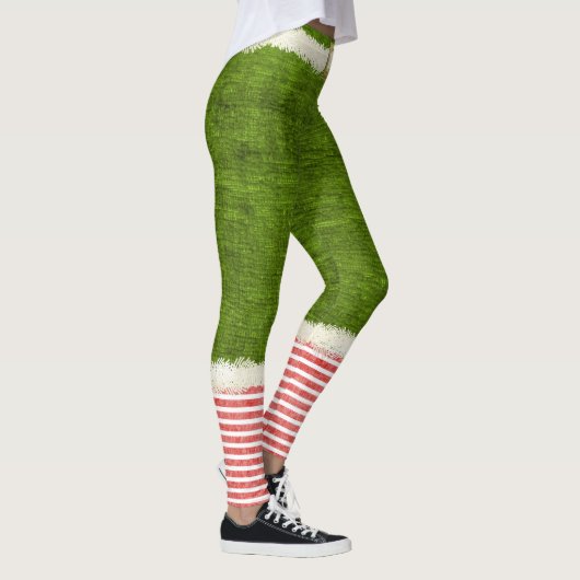 kerstcadeau van Elf Costume Green Holiday Fun Leggings (Rechts)