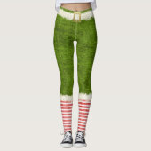 kerstcadeau van Elf Costume Green Holiday Fun Leggings (Voorkant)