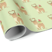 Kerstcadeau van liefde voor rendieren cadeaupapier (Rol Hoek)