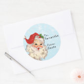 Kerstcadeau van Sinterklaas naar kind Ronde Sticker (Envelop)