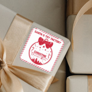 Kerstcadeau van Sinterklaas Nette Lijst Bezorging Vierkante Sticker