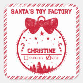 Kerstcadeau van Sinterklaas Nette Lijst Bezorging  Vierkante Sticker (Voorkant)