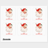 Kerstcadeau van vintage Kerstman Vierkante Sticker (Vel)