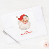 Kerstcadeau van vintage Kerstman Vierkante Sticker (Envelop)