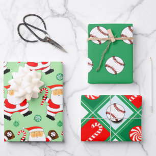 Kerstcadeau verpakkings papier voor honkbal inpakpapier vel