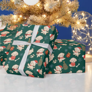 Kerstcadeau verpakkings papier voor puppy's