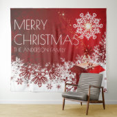 Kerstcadeau verrassende sneeuwvlok achtergrond wandkleed (In Situ (horizontaal))