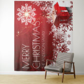 Kerstcadeau verrassende sneeuwvlok achtergrond wandkleed (In situ)