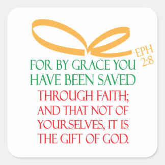 kerstcadeau vierkante sticker