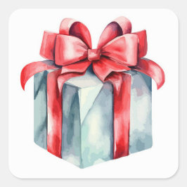 Kerstcadeau Vierkante Sticker