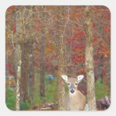 kerstcadeau vierkante sticker (Voorkant)