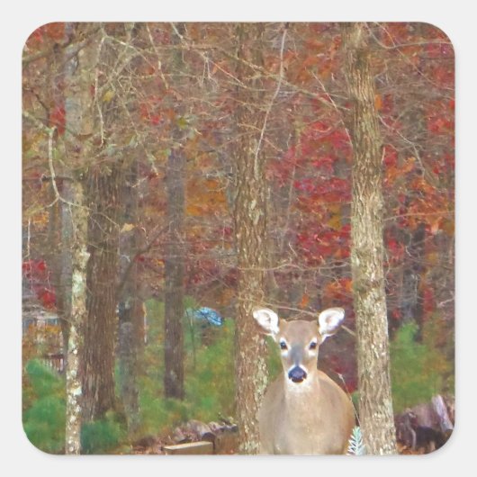 kerstcadeau vierkante sticker (Voorkant)