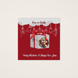 kerstcadeau vierkante visitekaartjes