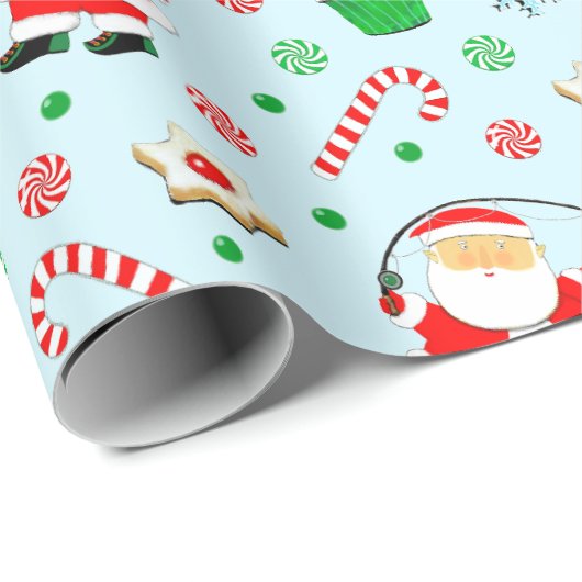 Kerstcadeau vissen cadeaupapier (Rol Hoek)