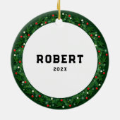 Kerstcadeau vissen keramisch ornament (Achterkant)