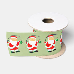 Kerstcadeau vissen satijnen lint