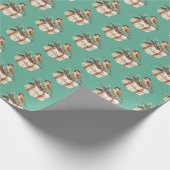 Kerstcadeau Vogel Cadeaupapier (Hoek)