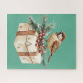 Kerstcadeau Vogel Legpuzzel (Horizontaal)