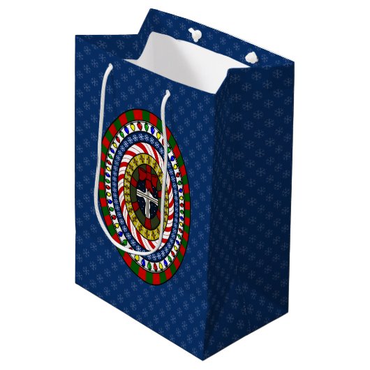 Kerstcadeau voor afspeelse kerstcadeaus medium cadeauzakje (Voorkant Gekanteld)