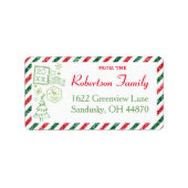 kerstcadeau  voor Air Mail Verzendlabel Etiket (Voorkant)