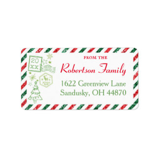 kerstcadeau  voor Air Mail Verzendlabel Etiket