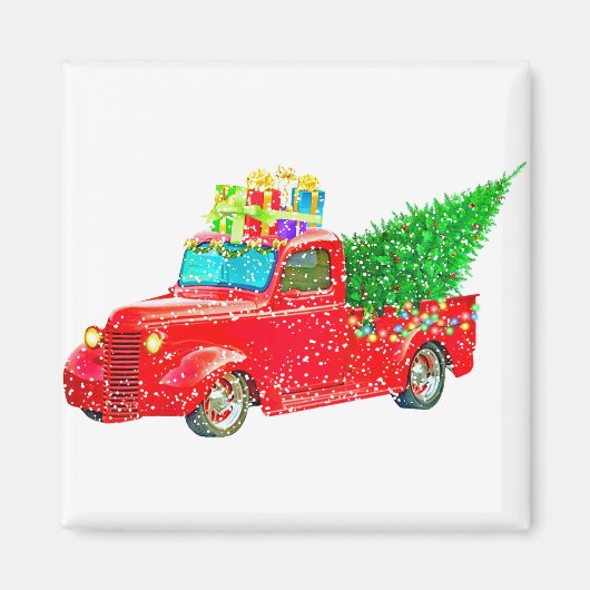 kerstcadeau voor auto's magneet (Voorkant)