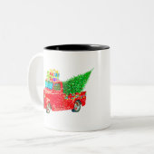 kerstcadeau voor auto's tweekleurige koffiemok (Voorkant links)