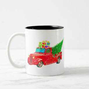 kerstcadeau voor auto's tweekleurige koffiemok