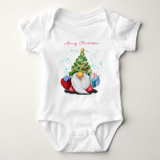 kerstcadeau voor Baby met cadeau voor u Romper (Voorkant)