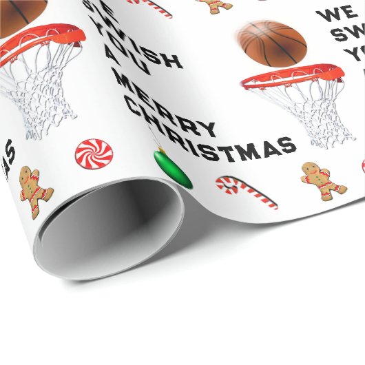 kerstcadeau voor Basketball Cadeaupapier (Rol Hoek)