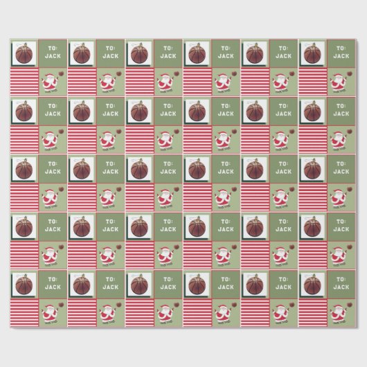 kerstcadeau voor Basketball Cadeaupapier (Vlak)